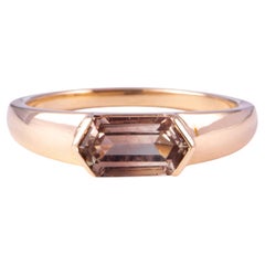1.15ct Oregon Sunstone Half Bezel Set 14K Gold Engagement Ring R6770