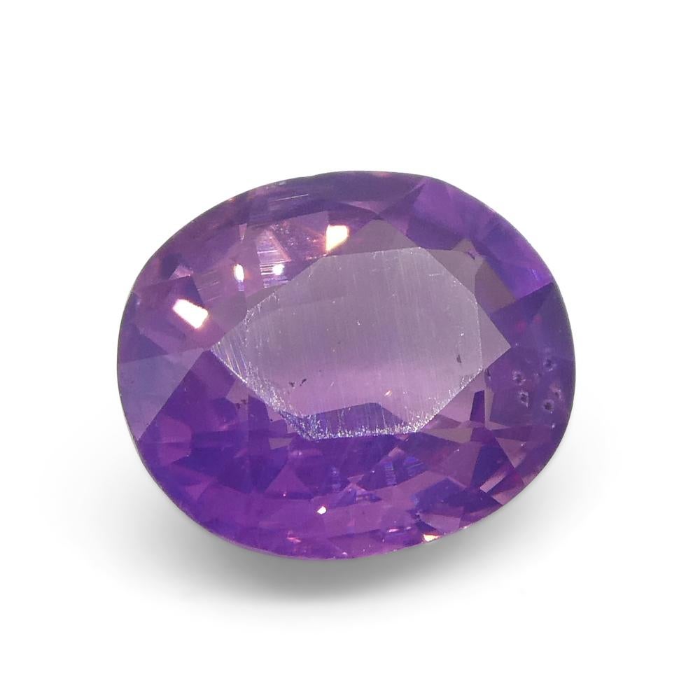 1.15ct Oval Purple Sapphire from East Africa, Unheated For Sale 6