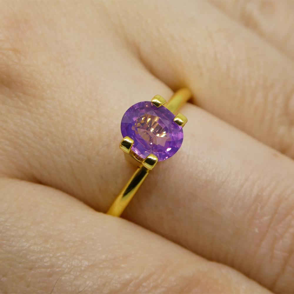 Description:

Gem Type: Sapphire
Number of Stones: 1
Weight: 1.15 cts
Measurements: 6.77 x 5.69 x 3.26 mm
Shape: Oval
Cutting Style Crown: Modified Brilliant Cut
Cutting Style Pavilion: Step Cut
Transparency: Transparent
Clarity: Very Slightly