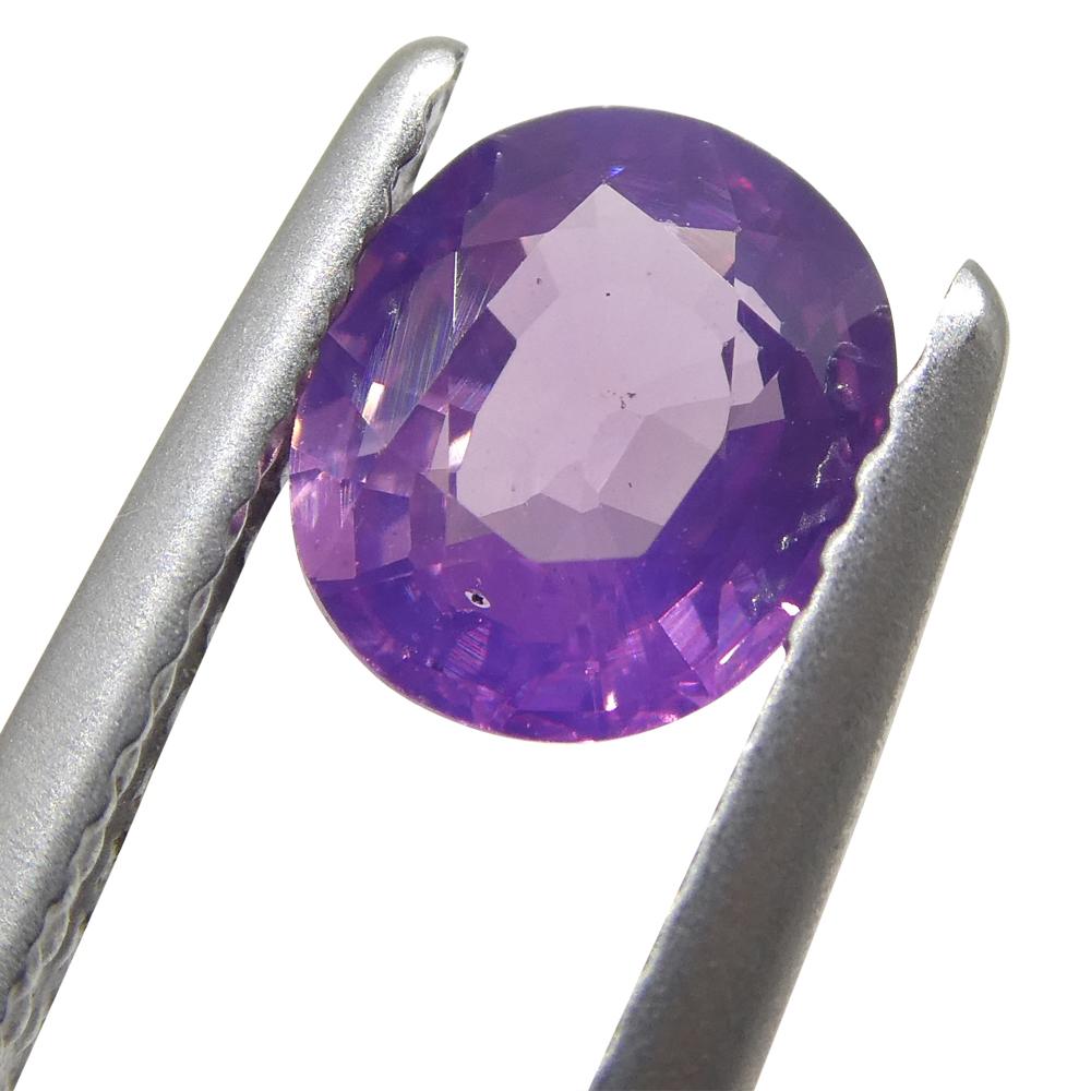 Brilliant Cut 1.15ct Oval Purple Sapphire from East Africa, Unheated For Sale
