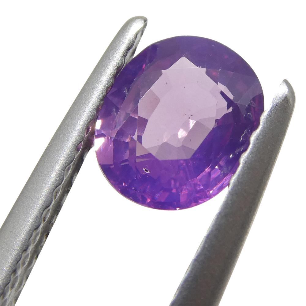 1.15ct Oval Purple Sapphire from East Africa, Unheated In New Condition For Sale In Toronto, Ontario