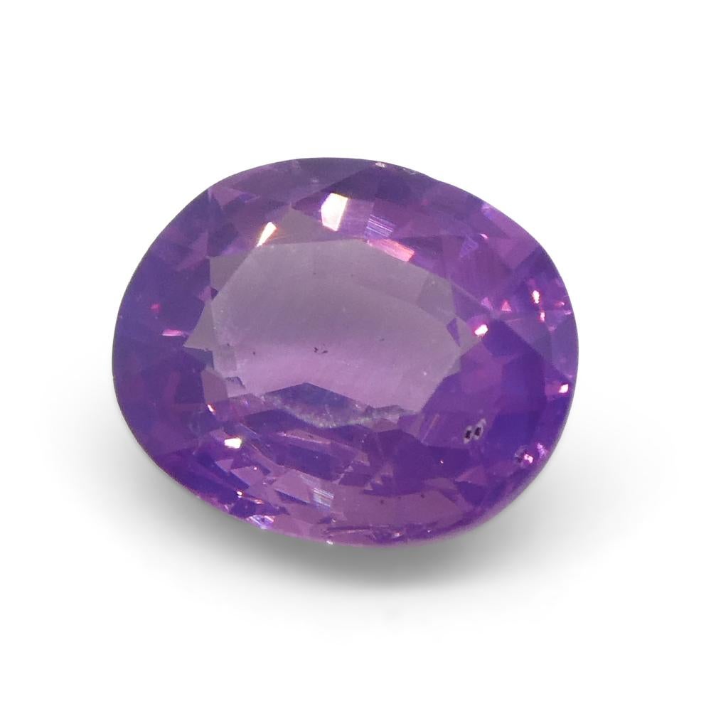 1.15ct Oval Purple Sapphire from East Africa, Unheated For Sale 2