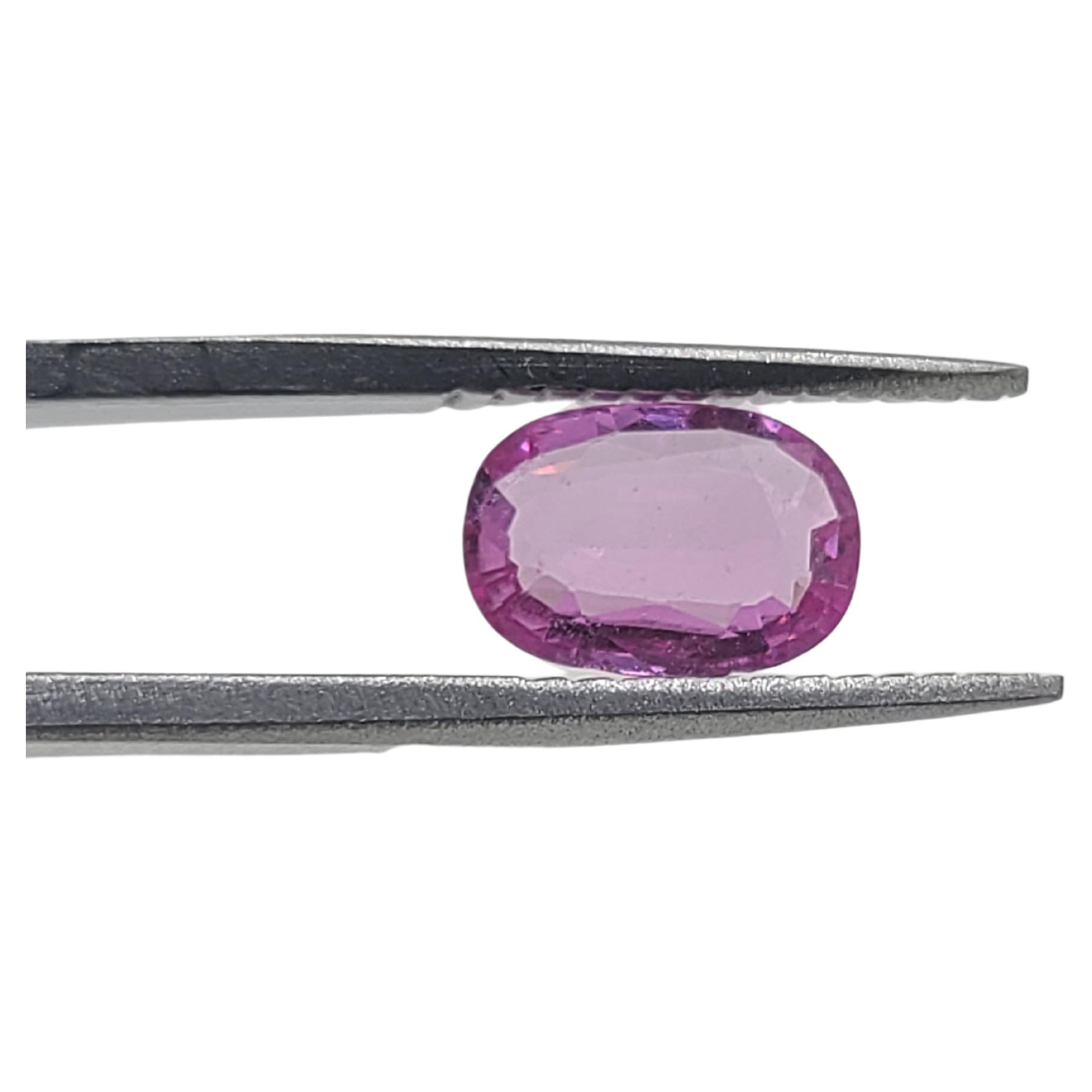 1.15 Carat Pink Sapphire 8x5mm Oval Faceted Cut - Single Loose Stone