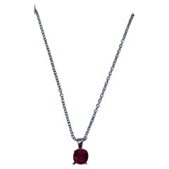 1.15ct Ruby Burma pendant in 18ct white gold.