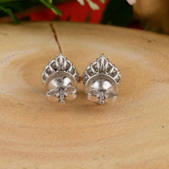 Heart Shape 1.15ct Sapphire 0.37ct Diamond Halo Stud Earrings 18k White Gold