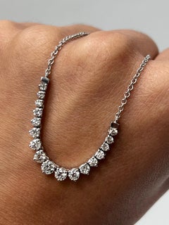 Collier en or blanc à un rang de diamants de 1,15ct