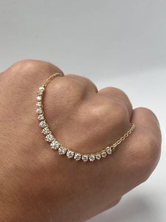 Collier en or jaune à un rang de diamants de 1,15ct