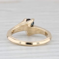1.15ctw Blue Sapphire Diamond Bypass Ring 14k Yellow Gold Size 6.25