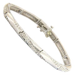 1.15ctw Diamond Twisted Line Link Bracelet in 14K White Gold