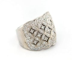 1.15ctw Diamond Wide Scallop Band Ring in 14K White Gold