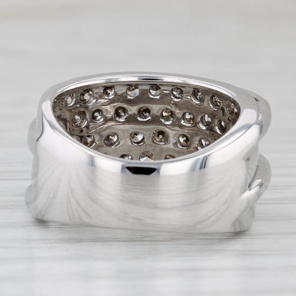 1,15ctw Pave Diamond Overlay Ring 14k Weißgold Größe 5,75 Cocktail (Rundschliff) im Angebot
