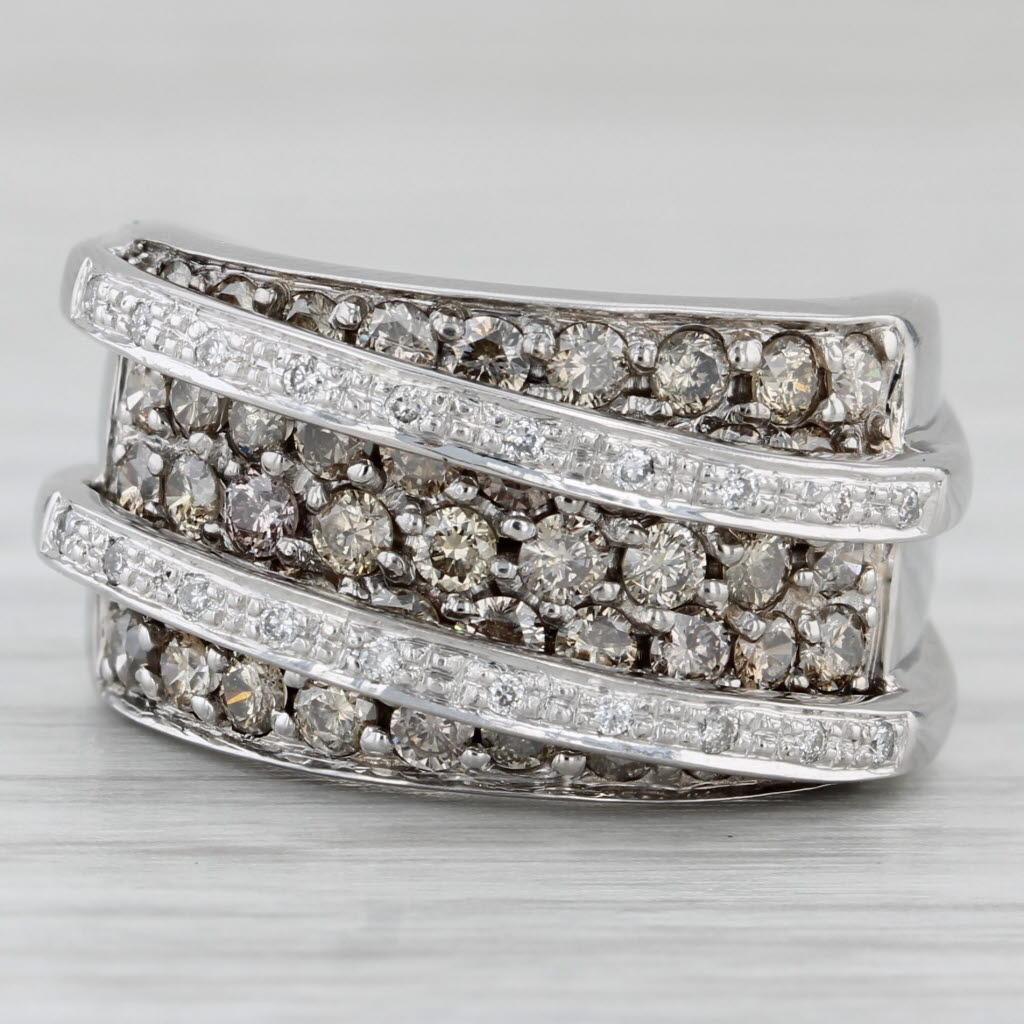 1,15ctw Pave Diamond Overlay Ring 14k Weißgold Größe 5,75 Cocktail im Zustand „Gut“ im Angebot in McLeansville, NC