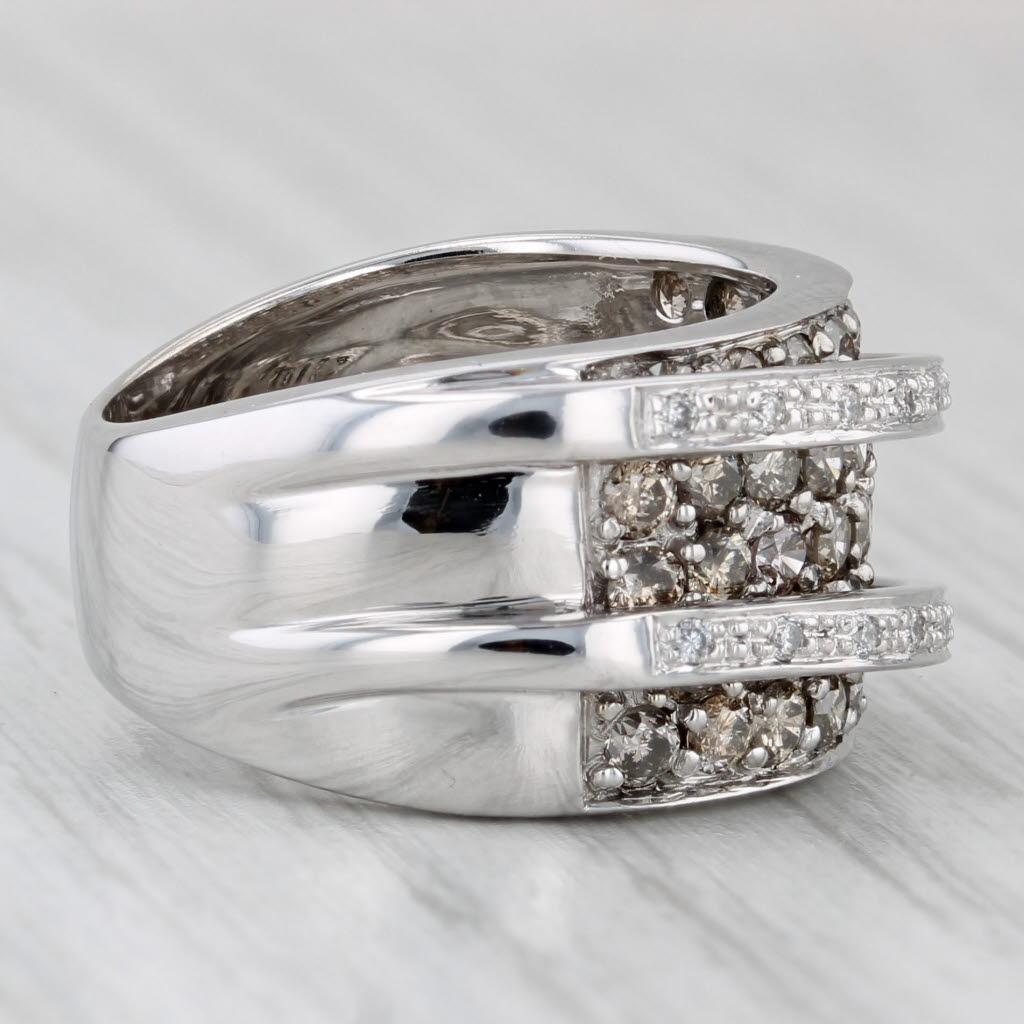 1,15ctw Pave Diamond Overlay Ring 14k Weißgold Größe 5,75 Cocktail für Damen oder Herren im Angebot