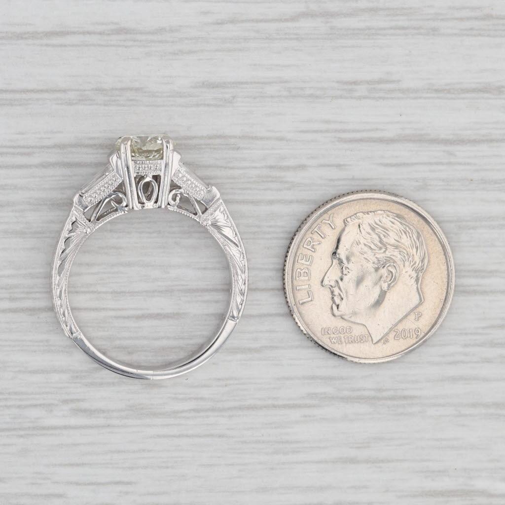 1.15ctw Round Diamond Engagement Ring 18k Gold Platinum Size 6 Simon G GIA For Sale 3