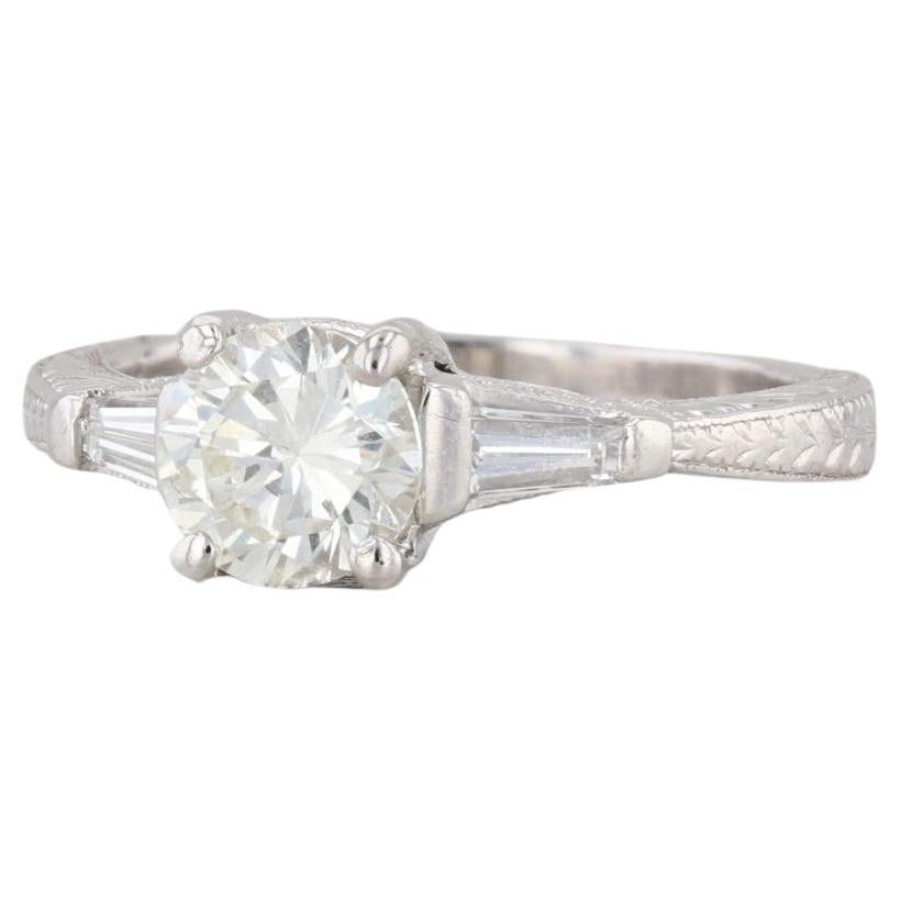 1.15ctw Round Diamond Engagement Ring 18k Gold Platinum Size 6 Simon G GIA For Sale