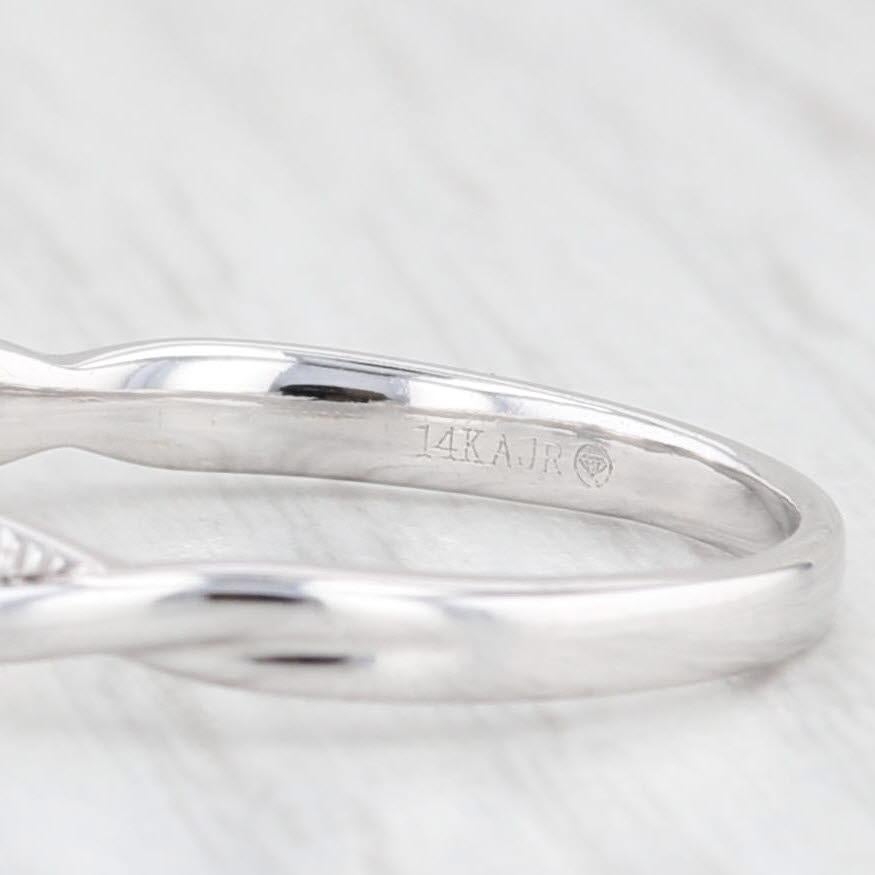 Bague de fiançailles en or blanc 14 carats avec saphir bleu sarcelle et diamant 1,15 carat, taille 7,5 en vente 4