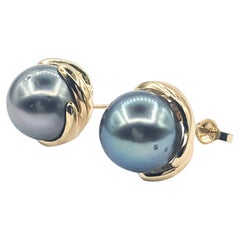 11,5 mm Tahiti- und Diamant-Ohrstecker