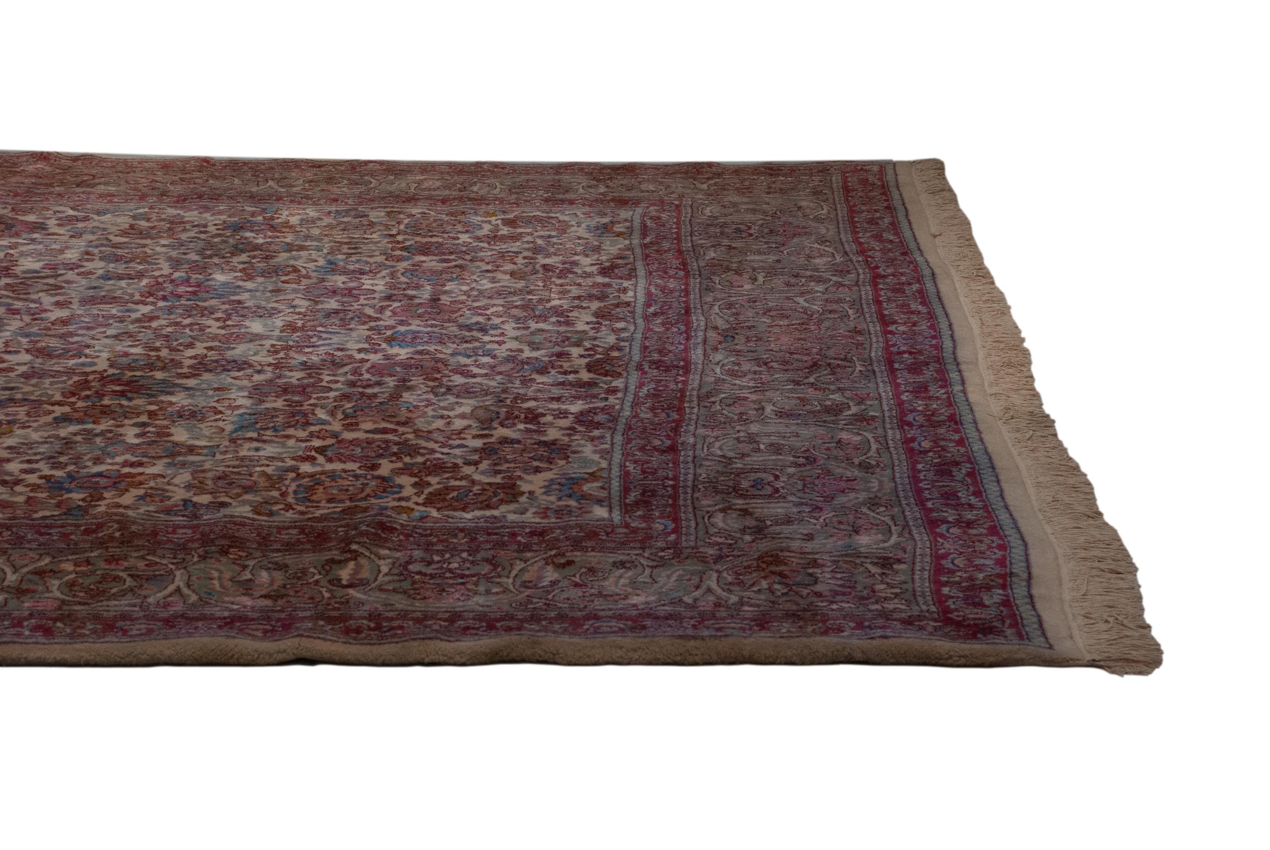 Wool Vintage Kerman Carpet For Sale