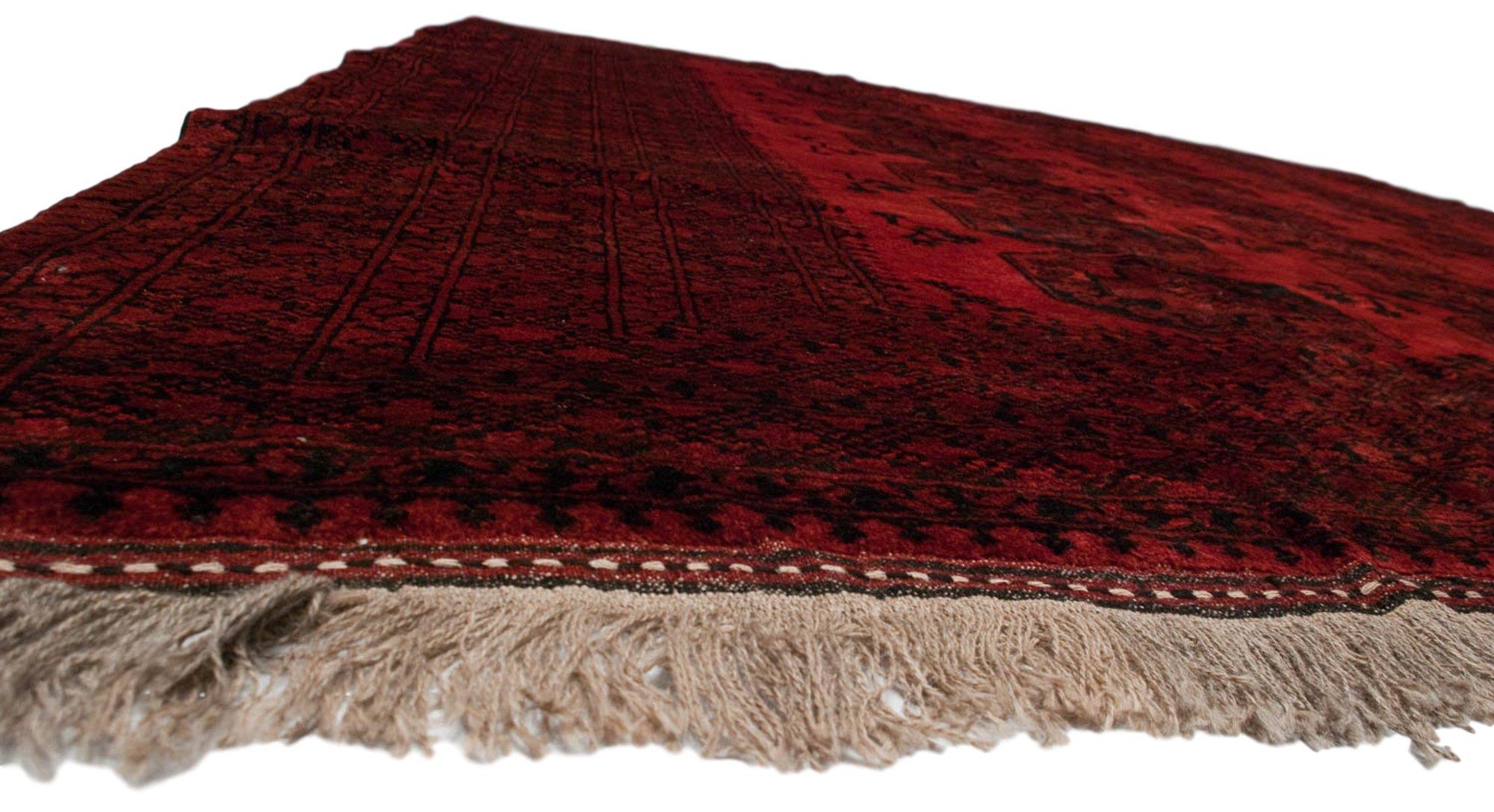 Hand-Knotted Vintage Afghani Ersari Design Carpet  For Sale
