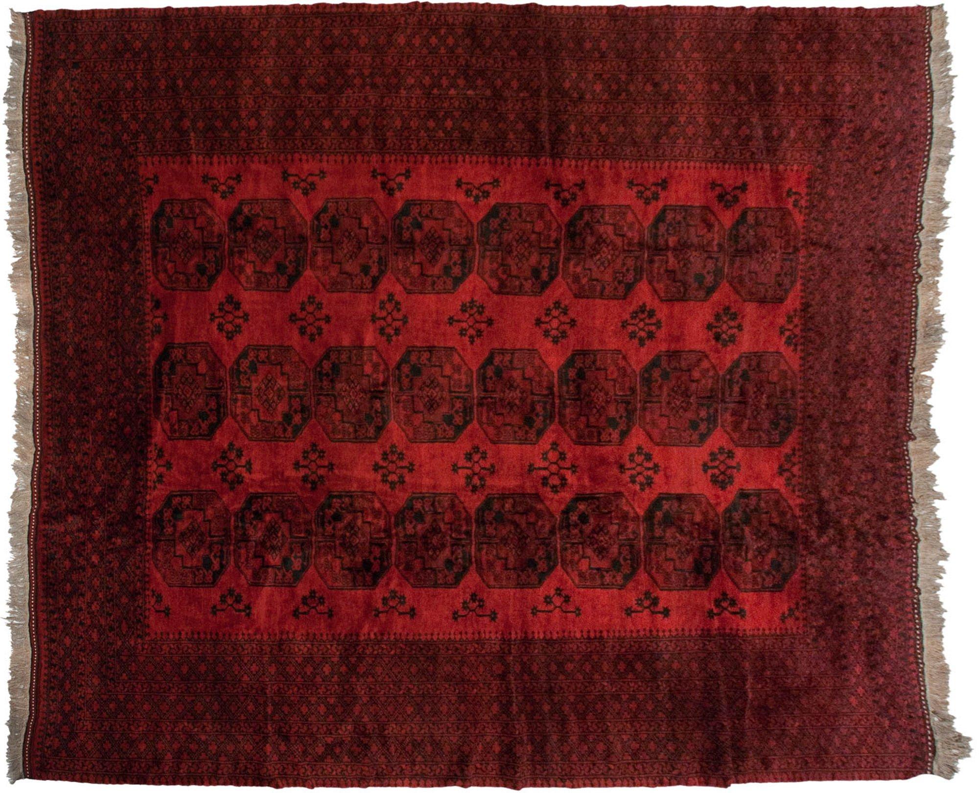 Vintage Afghani Ersari Design Carpet 