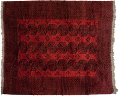 Vintage Afghani Ersari Design Carpet 