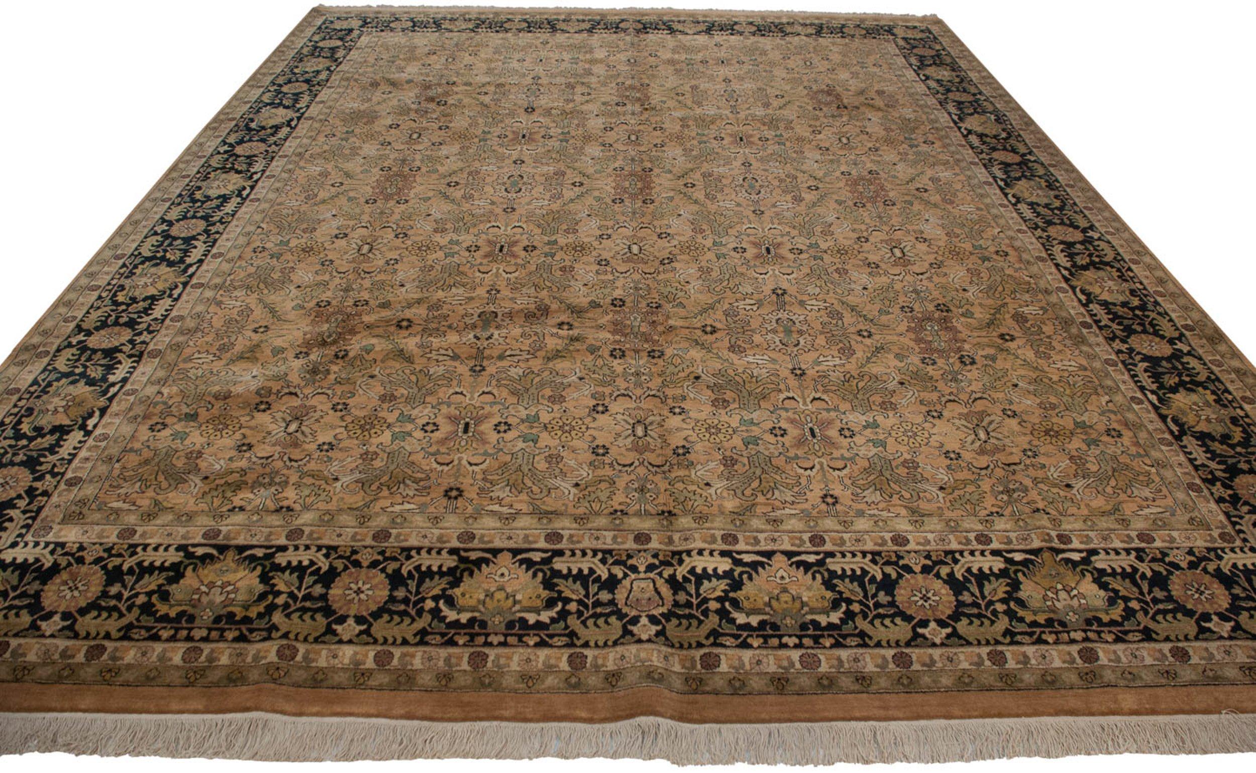 Hand-Knotted New Indian Heriz Design Carpet For Sale