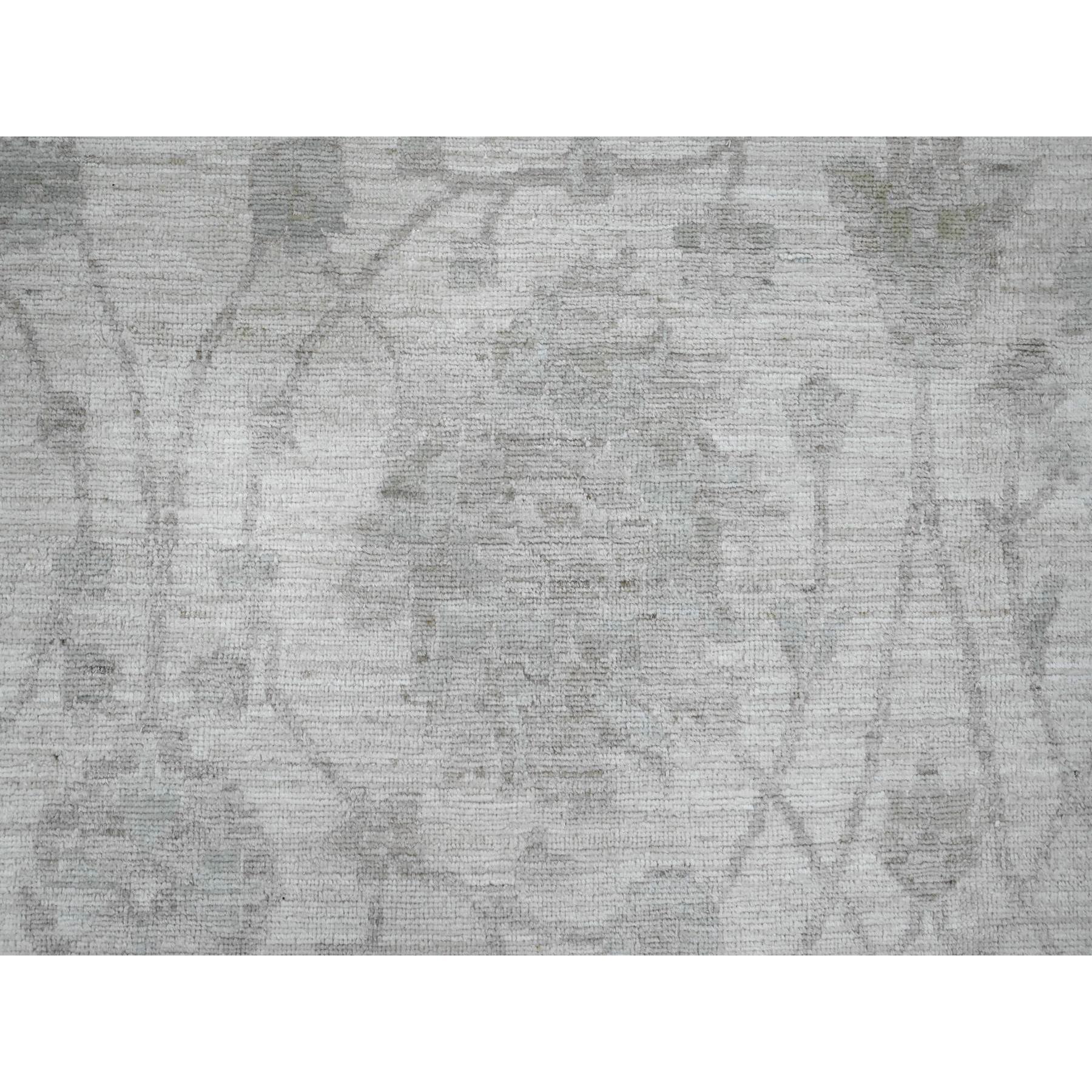 Lana Tappeto bianco 100% lana lavata Peshawar Leaf Design/One annodato a mano 11'5 