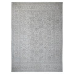Tappeto bianco 100% lana lavata Peshawar Leaf Design/One annodato a mano 11'5 "x15'1".