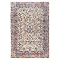 11
5"x16
10" Ivory Vintage Persian Kerman Hand Knotted Soft Wool XL Oriental Rug