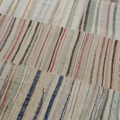11.5x17.3 ft Adjustable Vintage Oversize Kilim, Handwoven Cotton Turkish Rag Rug