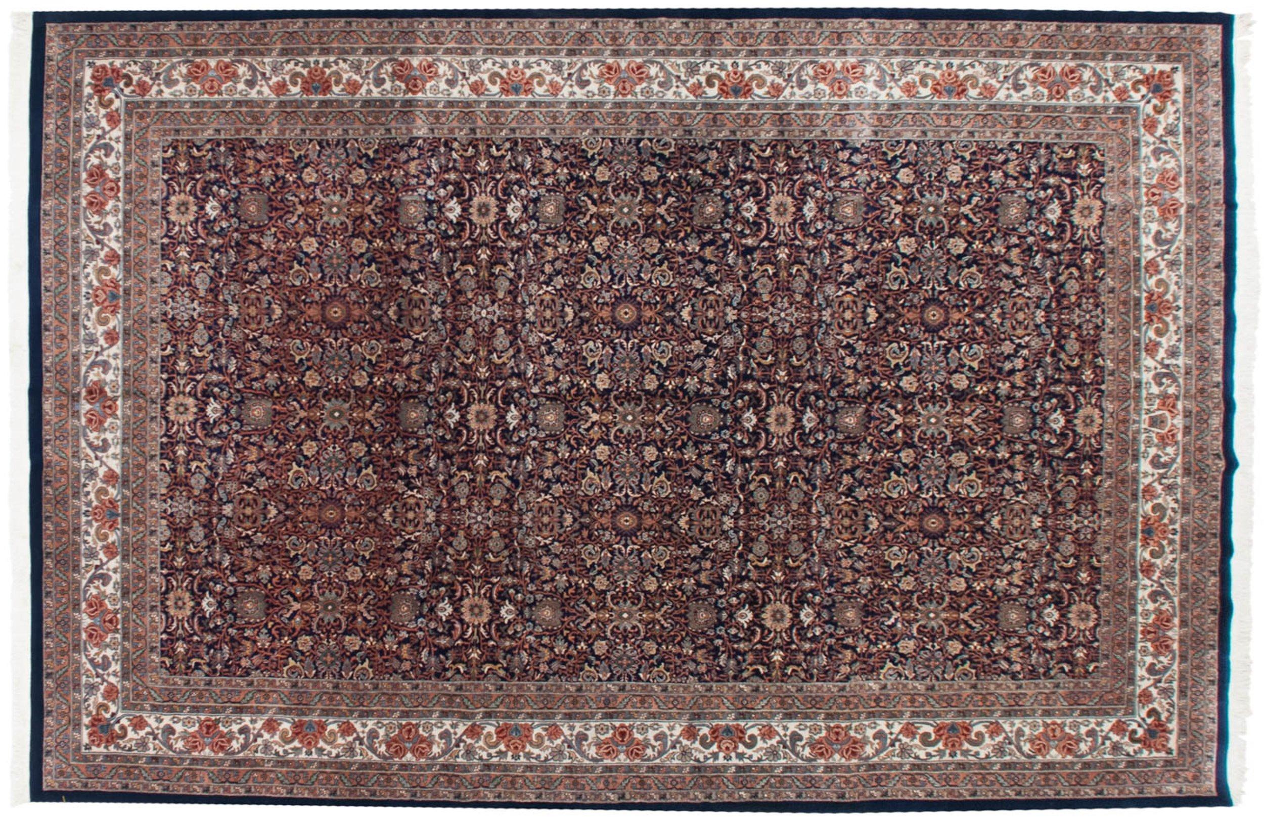 Wool Vintage Indian Bijar Design Carpet For Sale
