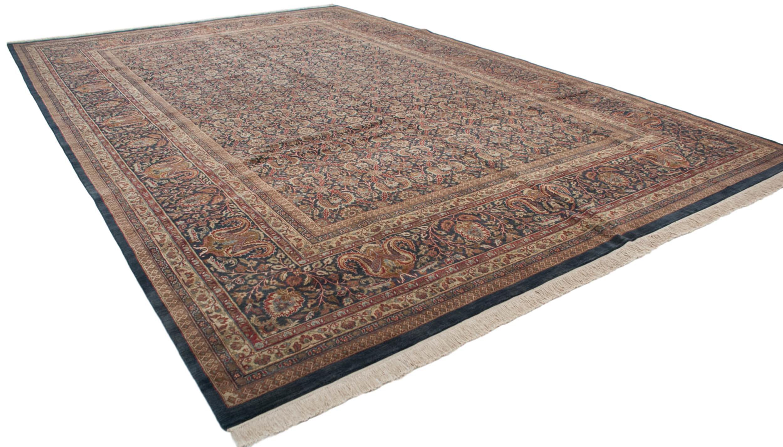 Other Vintage Indian Doroksh Design Carpet For Sale