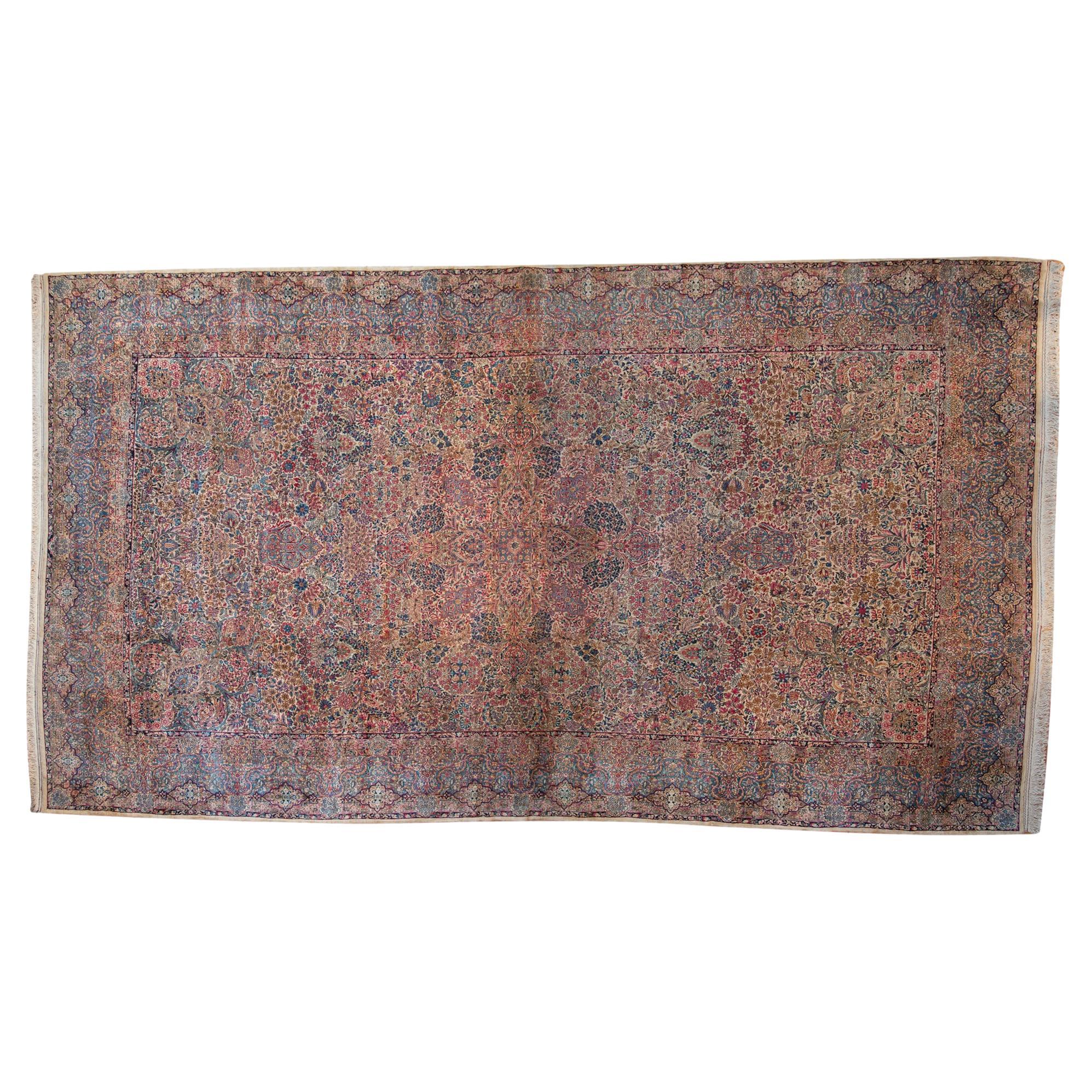 Vintage Lavar Kerman Carpet For Sale