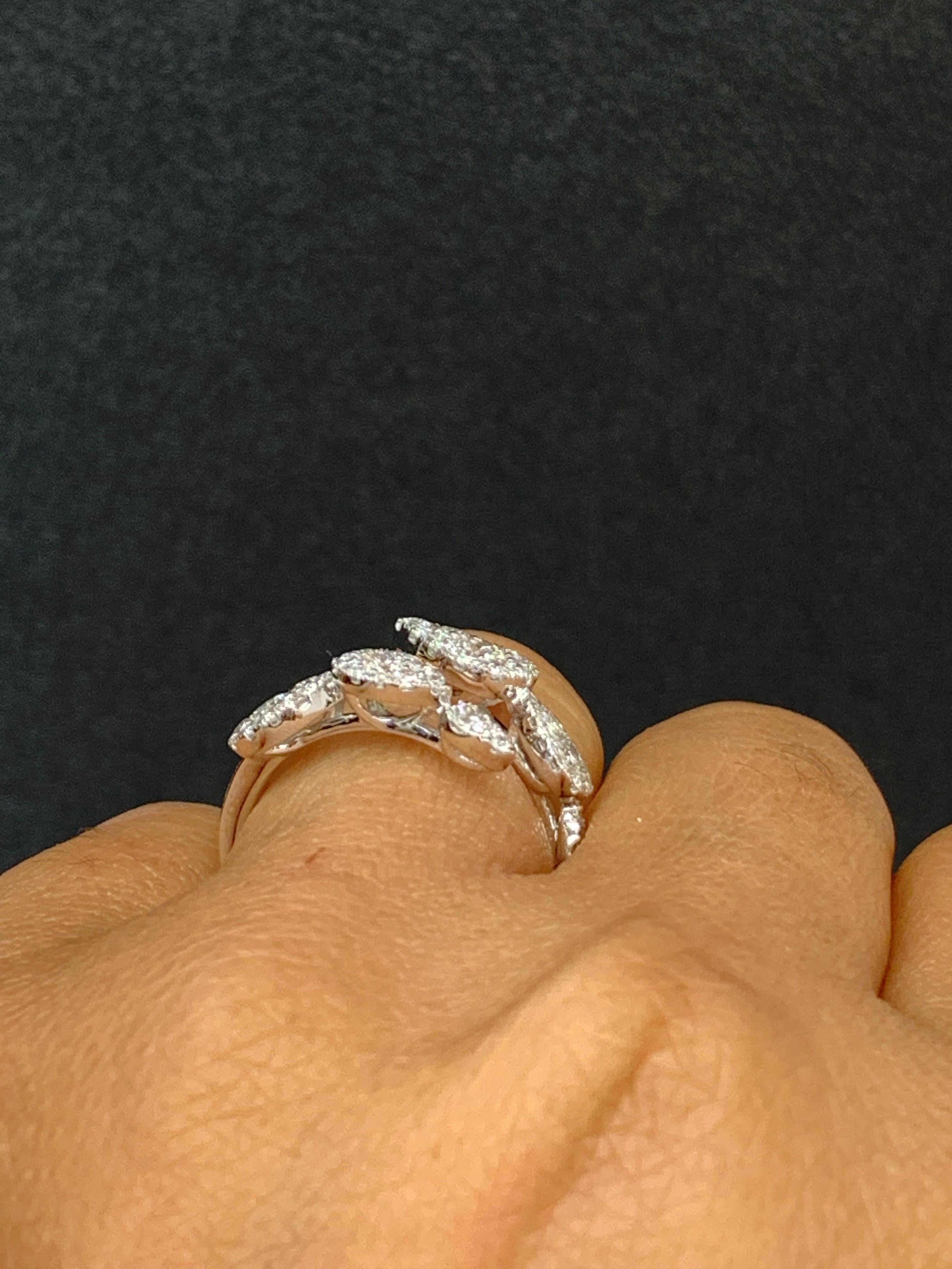 1.16 Carat Brilliant Cut Diamond Toi et Moi  Ring 18K White Gold For Sale 9