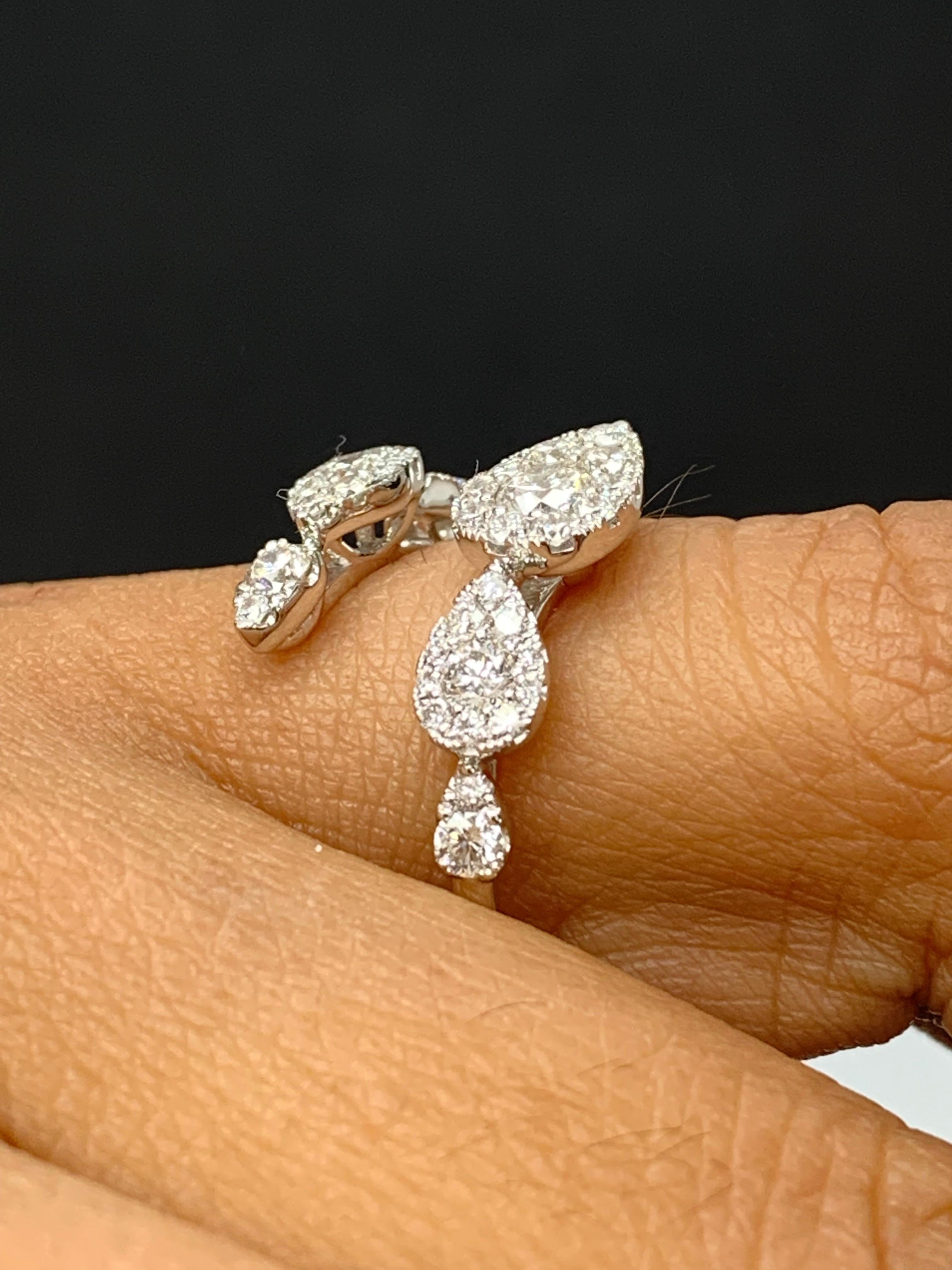 1.16 Carat Brilliant Cut Diamond Toi et Moi  Ring 18K White Gold For Sale 15