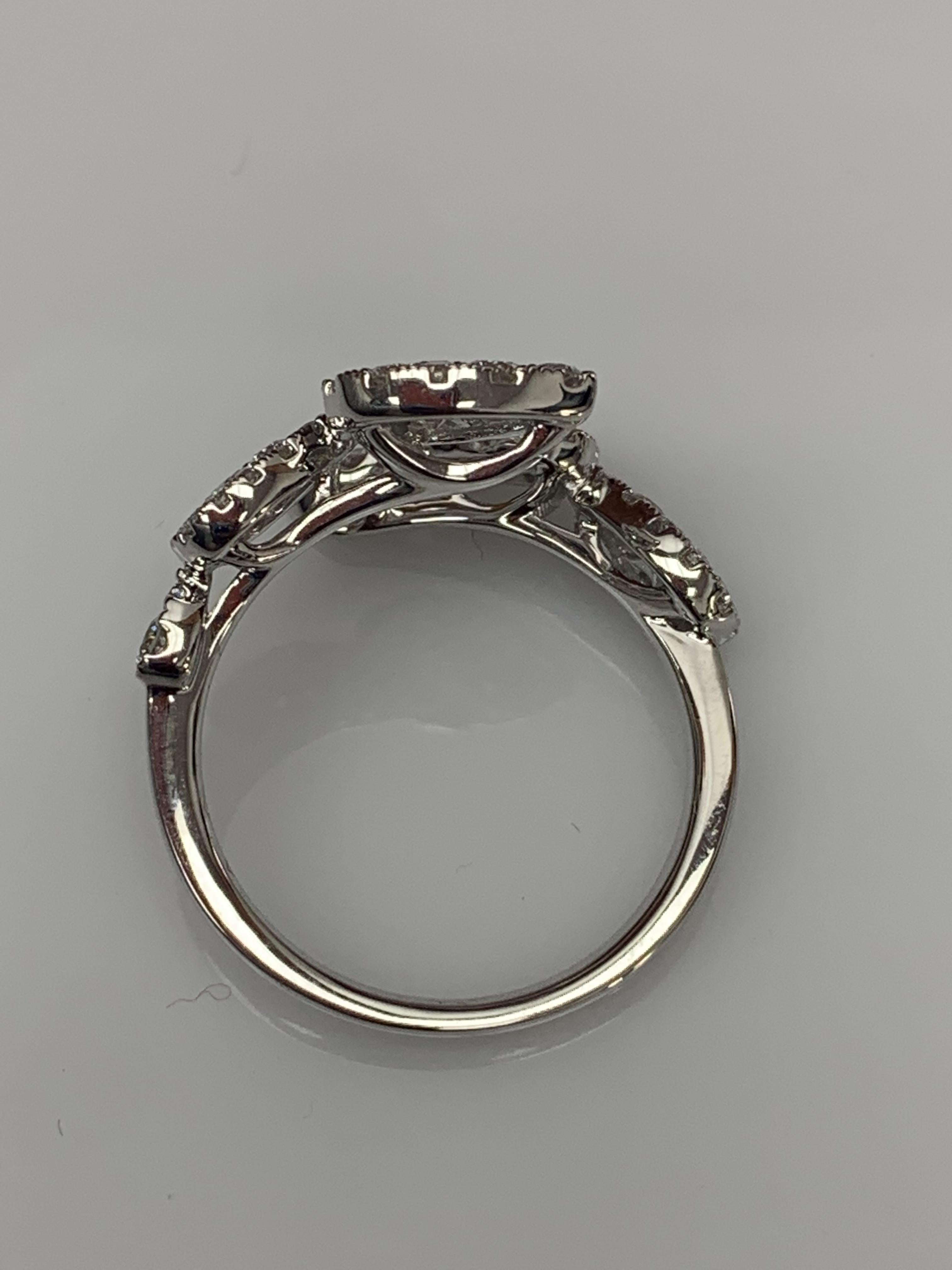 1.16 Carat Brilliant Cut Diamond Toi et Moi  Ring 18K White Gold For Sale 3