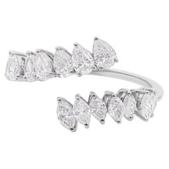 1.16 Carat Diamond Open Bypass Ring 18k Solid White Gold