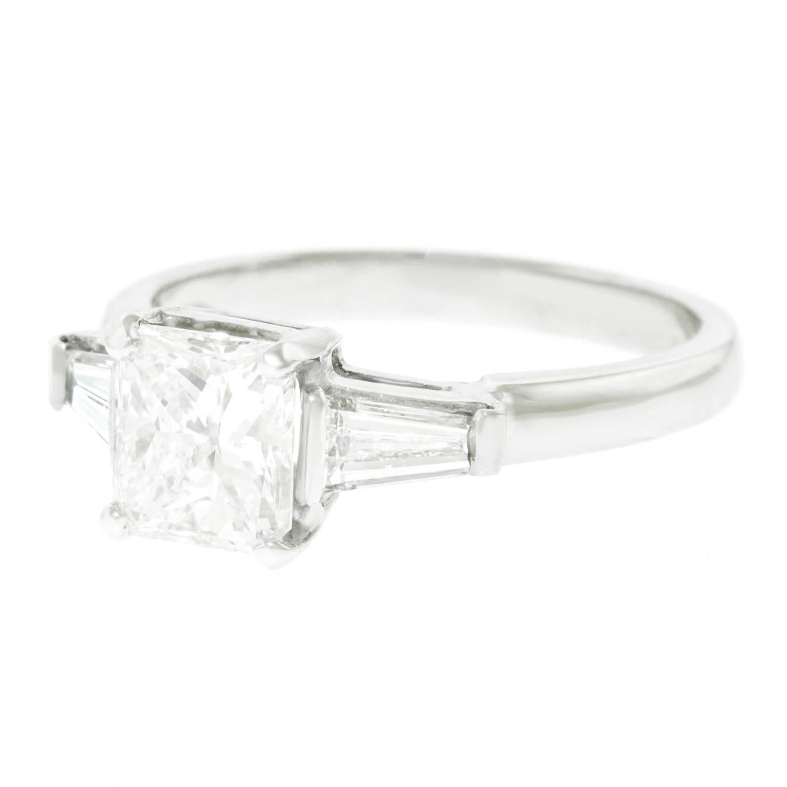 1.16 Carat Diamond Set Platinum Engagement Ring GIA In Excellent Condition In Litchfield, CT