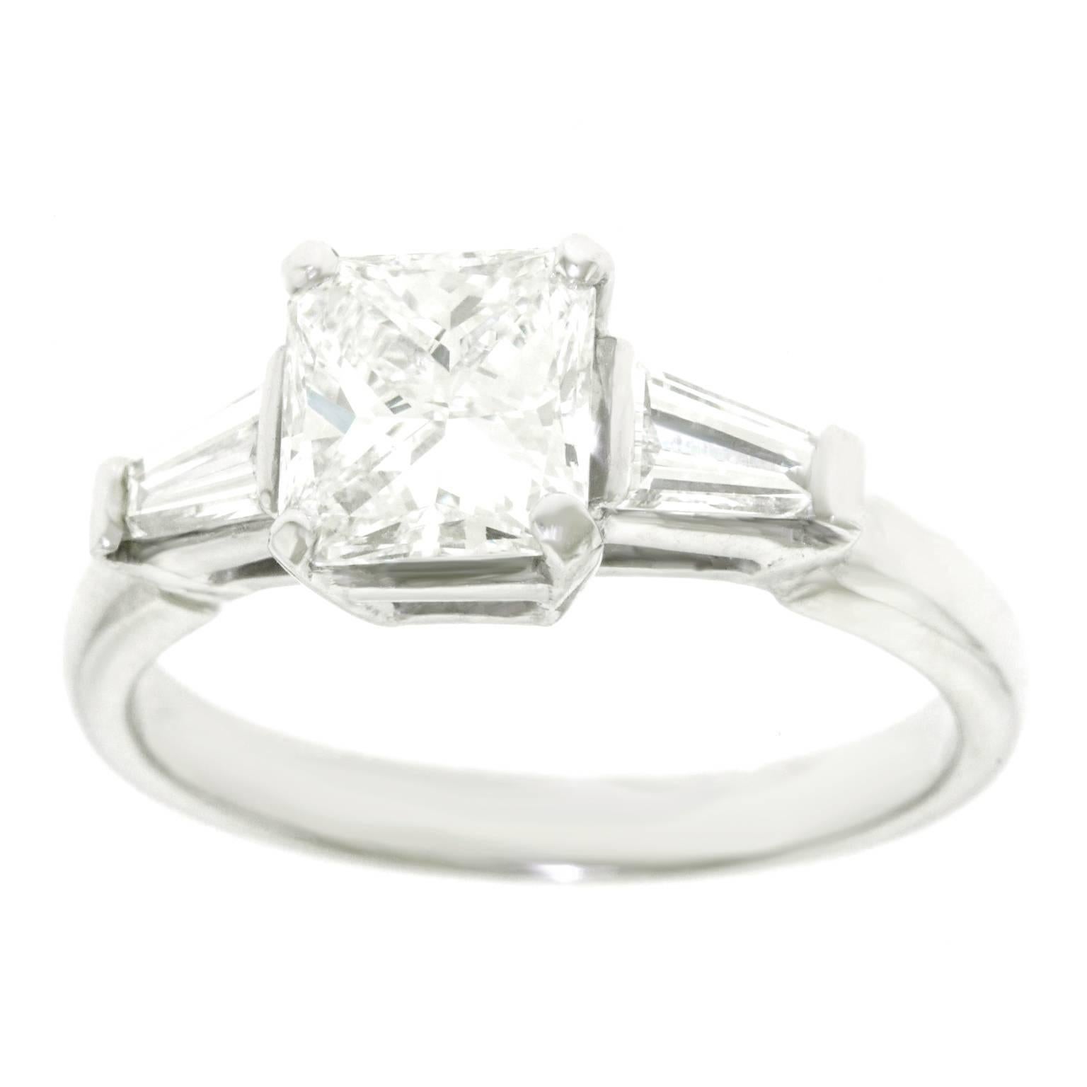 1.16 Carat Diamond Set Platinum Engagement Ring GIA