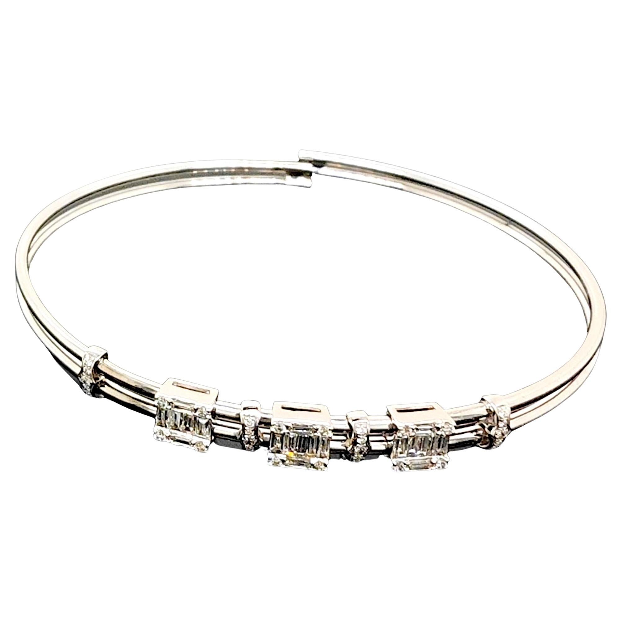 Diamant de 1.16 carat  Bracelet en or blanc en vente