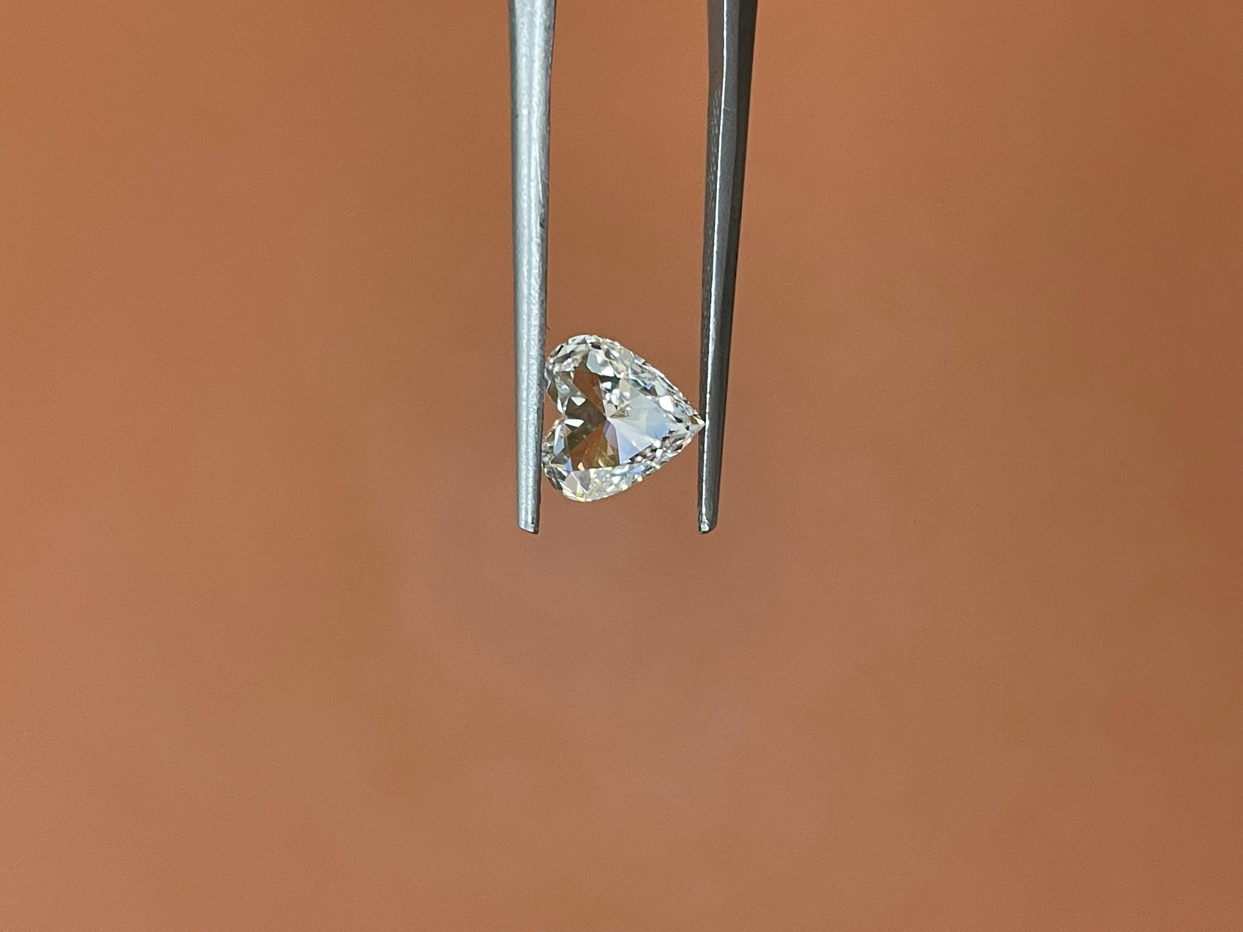 Brilliant Cut 1.16 Carat Heart Brilliant Gia Certified I Color Vs2 Clarity Diamond For Sale