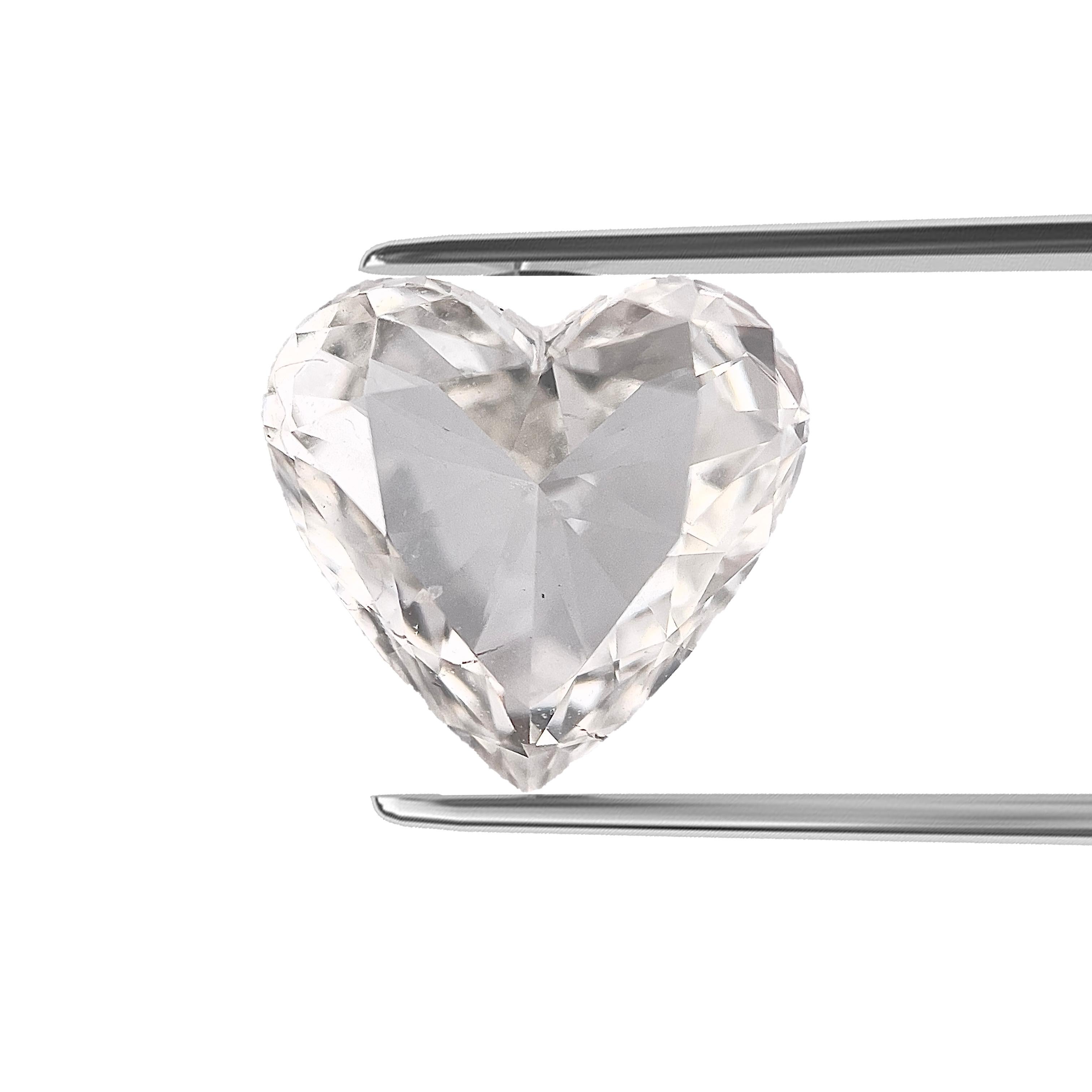 1.16 Carat Heart Brilliant Gia Certified I Color Vs2 Clarity Diamond In Good Condition For Sale In New York, NY