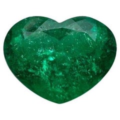 1.16 Carat Heart-Cut Colombian Emerald  Intense Muzo Green Loose Gemstone