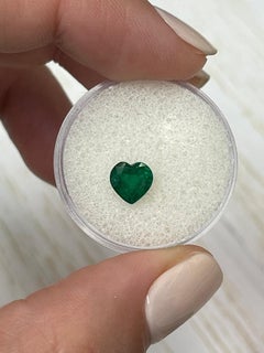 Esmeralda de Zambia talla corazón de 1,16 quilates  Gema Suelta Verde Oscuro 6,7x6,7