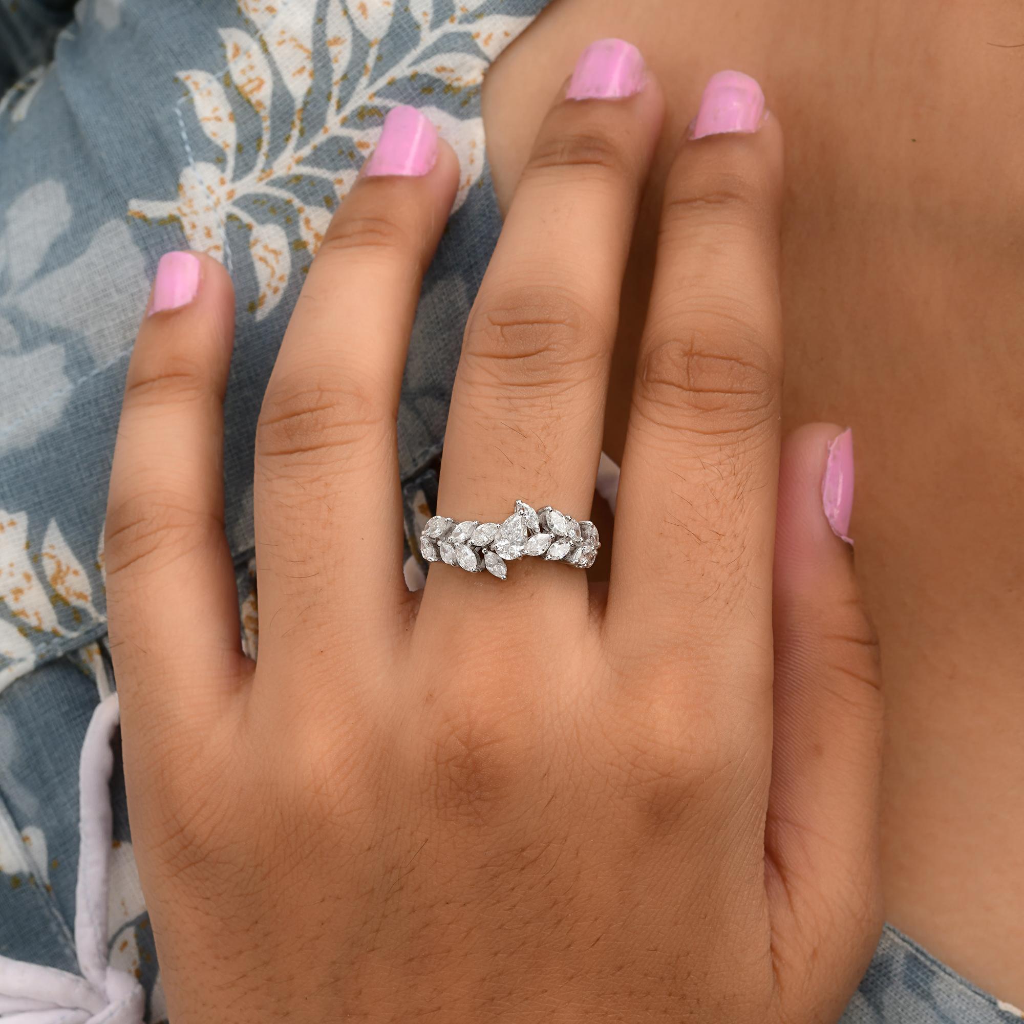 Im Angebot: 1,16 Karat natürlicher Diamant Ehering 18k Weißgold Feiner Schmuck Geschenk () 2