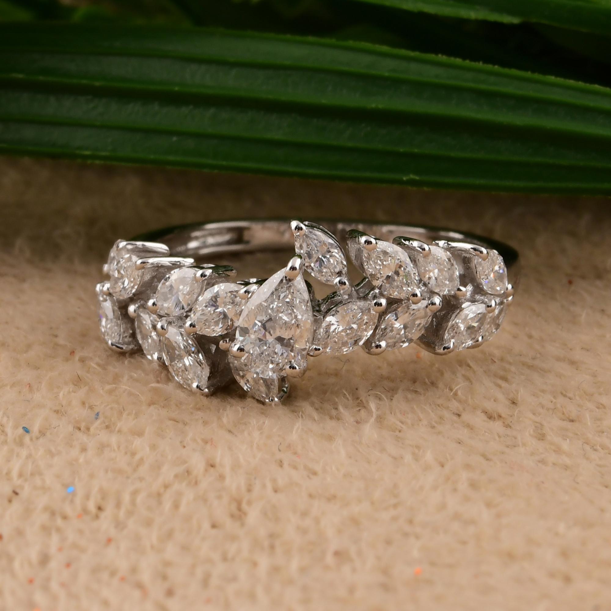 Im Angebot: 1,16 Karat natürlicher Diamant Ehering 18k Weißgold Feiner Schmuck Geschenk () 6