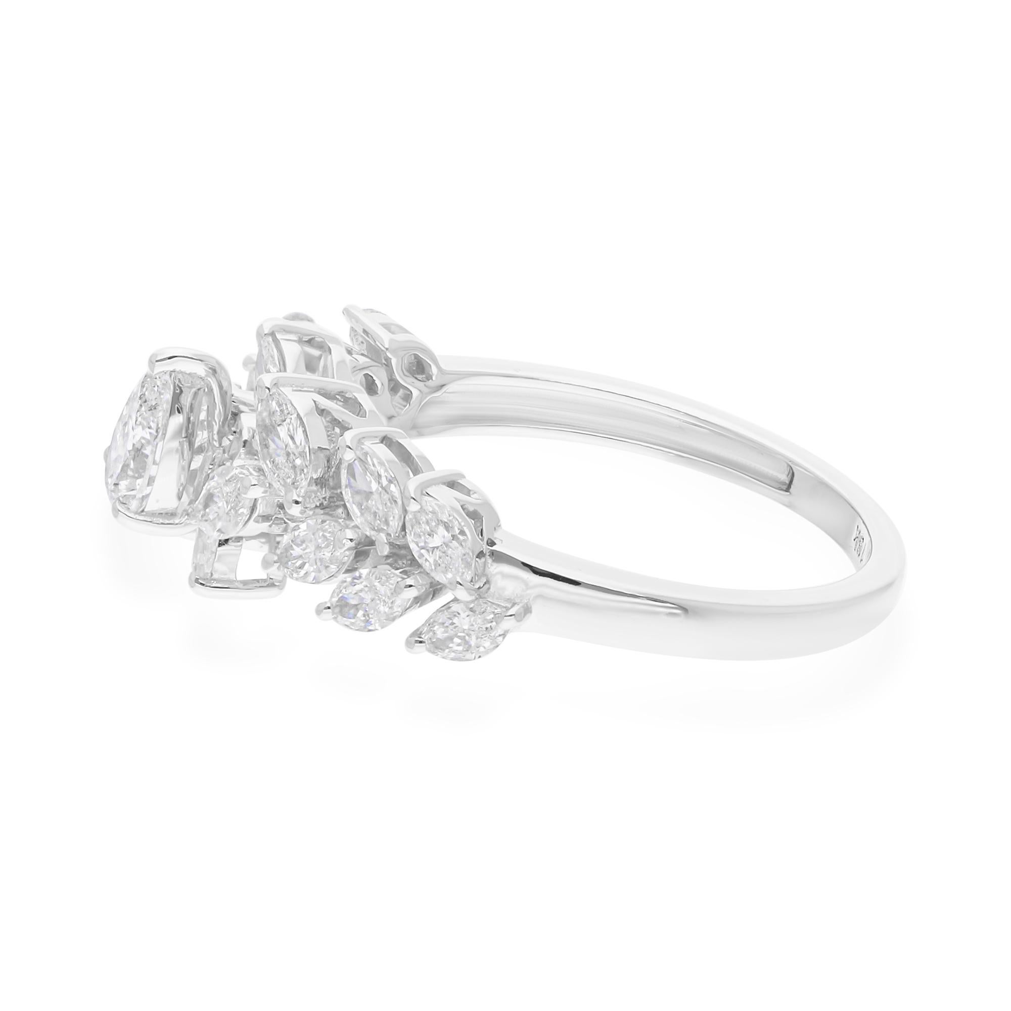 Im Angebot: 1,16 Karat natürlicher Diamant Ehering 18k Weißgold Feiner Schmuck Geschenk () 7
