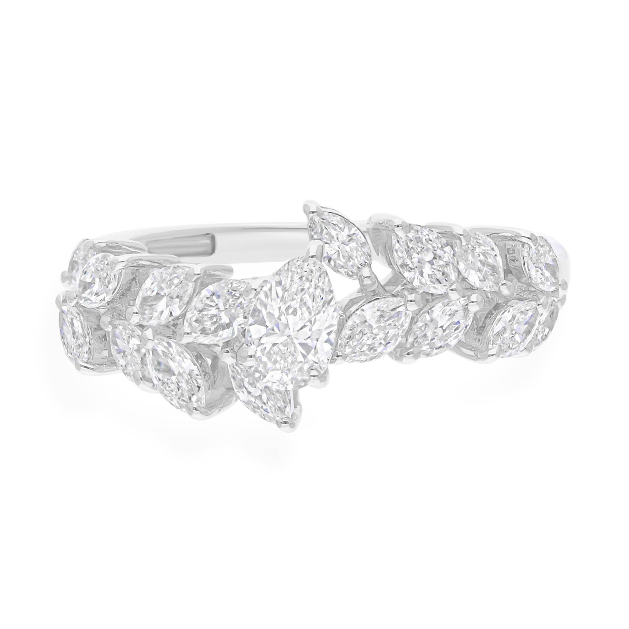 Im Angebot: 1,16 Karat natürlicher Diamant Ehering 18k Weißgold Feiner Schmuck Geschenk () 9