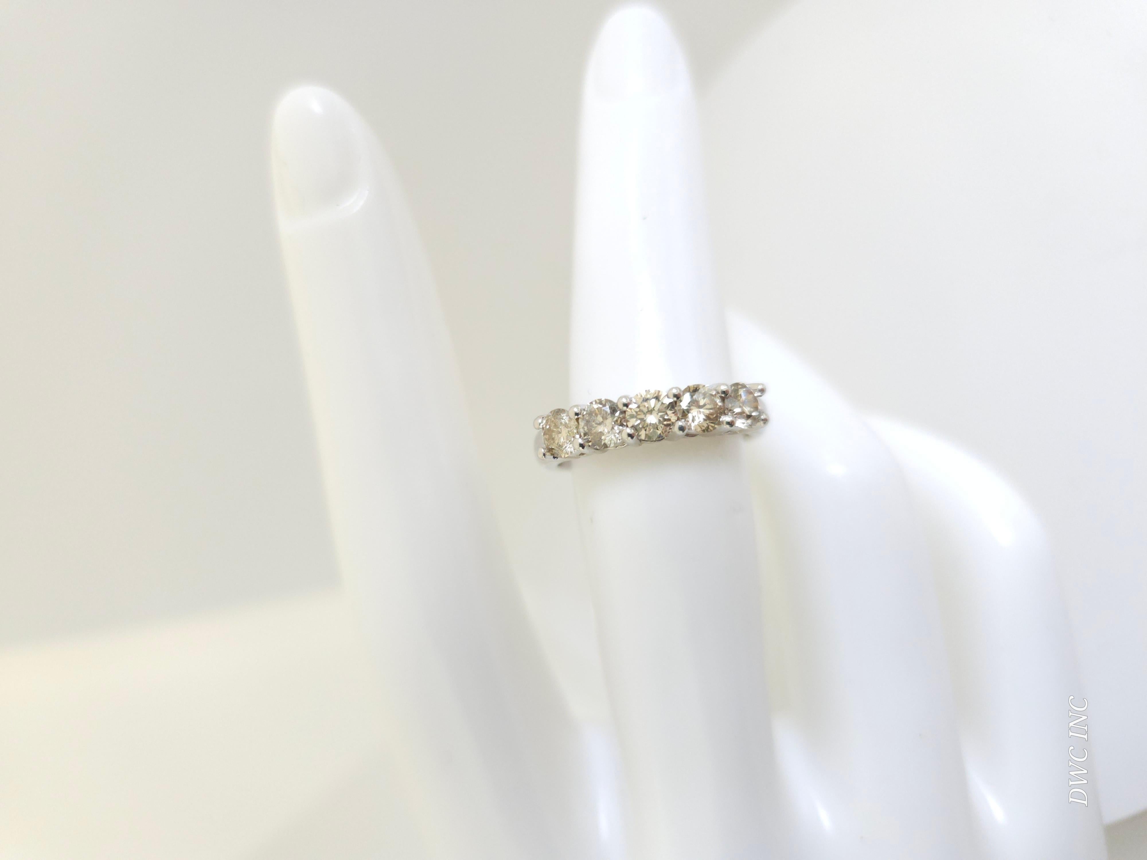 1.16 Karat  Mini-Ring aus Weißgold mit natürlichem Diamant 14K  im Angebot 3