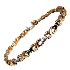 1,16-Karat-Armband mit natürlichen Saphiren und Diamanten im X-Link-Design, 14 Karat*